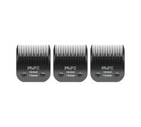 ZATEIRL Pack de 3 Cuchillas de Peluquería Canina 7FC Desmontables - Hoja de Acero de 1/8 Pulgada (3,2 mm) - Compatible con Andis, Oster A5, Wahl KM-10 - Negro