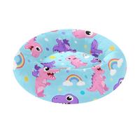 Zathe Cama de almohada cálida y acogedora con patrón de dinosaurios y arco iris pastel para mascotas de tamaño mediano