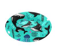 Zathe Cama de almohada extraíble y lavable con patrón de ballenas marinas y delfines para mascotas de tamaño extra pequeño