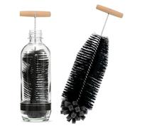 Zatixbu Cepillo Limpiador Botellas, Esponja Antiarrays para Botellas SodaStream, Mango Ergonómico limpia biberones, Acero Inoxidable 304, Color Gris (1 Unidad)