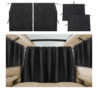 ZATOOTO Cortinas Divisorias Coche Juego de 3, Parasol Ventana Lateral Coche en Ante Opaco, Cortina de Privacidad Pare Camper, Caravana 180 x 110 cm