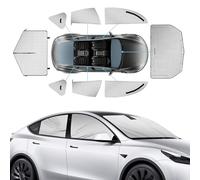 ZATOOTO Juego de 8 piezas de protección visual para ventanas de coche para Tesla Model Y - Auto Oscurecimiento para dormir - Protección solar para ventanas laterales y parabrisas delantero
