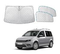 ZATOOTO Parasol Coche Delantero para Ford VW Caddy - Protector Parabrisas y Lateral Coche Sol Magnético - Protección Solar Térmica Engrosada - Bloquea 99% UV (Juego de 3)