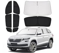 ZATOOTO Parasol Coche para Skoda Kodiaq 2017-2023, Cortinas Coche para Parabrisas, Ventanas Laterales y Ventana Trasera, Juego Completo Protector Solar Aislamiento Térmico y Protección de Privacidad