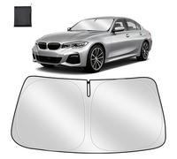 ZATOOTO Parasol para BMW 3 Series 2019-2025, Parasol Coche Delantero Plegable, Grueso y Reflectante de Poliéster Bloquea los Rayos UV y Mantiene el Coche Más Fresco