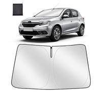 ZATOOTO Parasol para Dacia Sandero 2021-2025, Parasol Coche Delantero Plegable, Grueso y Reflectante de Poliéster Bloquea los Rayos UV y Mantiene el Coche Más Fresco
