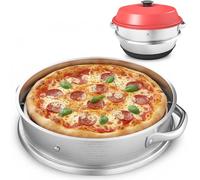 ZauberFry Accesorio para pizza compatible con horno de camping Omnia, bandeja de horno de acero inoxidable, apta para alimentos, sin agujero en el centro, para pizza, pasteles flameados y más