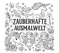 Zauberhafte Ausmalwelt: Magisches Ausmalbuch für Mädchen ab 6 Jahren mit 45 zauberhaften Motiven - Einhörner, Feen, Meerjungfrauen & fantasievolle Szenen