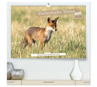 Zauberhafte Wesen - Reineke Fuchs und Meister Lampe (hochwertiger Premium Wandkalender 2026 DIN A2 quer), Kunstdruck in Hochglanz: Zauberhafte Fotos von Fuchs und Feldhase in freier Natur.