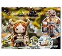 Zauberhafte Wikinger - Nordische Mythologie aus Häkel- und Strickwolle (Wandkalender 2026 DIN A3 quer), CALVENDO Monatskalender: Mystische Wikingerwelten gehäkelt und gestrickt