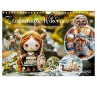 Zauberhafte Wikinger - Nordische Mythologie aus Häkel- und Strickwolle (Wandkalender 2026 DIN A4 quer), CALVENDO Monatskalender: Mystische Wikingerwelten gehäkelt und gestrickt