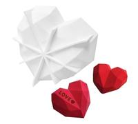 Zavaca Molde grande de silicona para mousse de corazón de diamante (7.6 pulgadas) para decoración de pasteles, fabricación de dulces, chocolate, mousse, postre, tarta de queso, apto para horno
