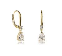 Zavana Pendientes de gota pequeños para mujeres y adolescentes con piedras en forma de pera, delicados aretes de plata u oro para mujer con piedras transparentes y de colores, con cierre de palanca