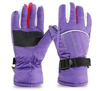 zavehony Guantes Nieve Niño, Guantes Termicos, Resistente Al Viento E Impermeable, para Esquí Al Aire Libre para Niños Ciclismo, Patinaje, Niñas Y Niños De 8 A 14 Años, Morado 1 Par