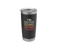 Zavier Name Zavier Personalized Name First Given Vaso térmico de acero inoxidable de doble pared