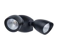 ZAW Apliques Luces de Pared IP54 Aplique al Aire Libre Impermeable, lámpara de Pared de Doble Cabeza giratoria de Aluminio Negro, luz de la Pared Moderna para el Patio Garage Garden (Color : Black)