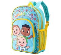 Zawadi Global Cocomelon - Mochila escolar prémium para niños y niñas, con bolsillo lateral de malla y bolsillo frontal con cremallera, multicolor, multicolor, 36.7cm (height), 26cm (width), 13cm