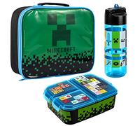 Zawadi Global Minecraft - Fiambrera para niños - Bolsa de almuerzo aislada, lonchera multicompartimento y botella de agua de 540 ml, juego de comida para viajes escolares, sin BPA