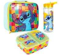 Zawadi Global Stitch Kids - Juego de lonchera para niños, bolsa de almuerzo aislada, lonchera multicompartimento y botella de agua de 580 ml, juego de comida para el almuerzo de viaje escolar, sin BPA