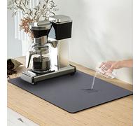 Zawaer Alfombrilla Escurreplatos, 40 x 60cm Súper Absorbente Alfombrilla Secado de Platos, Estera Fregadero Secado Rápido, Drying Mat Antideslizante para Encimera de Cocina