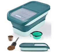 Zawaer Contenedor de Comida para Mascotas 5KG,Contenedor Pienso Perro Gato Plegable Cubo Caja Almacenamiento Comida con Pala Taza Medidora,Contenedor de Comida para Perro,Contenedor para Pienso.verde