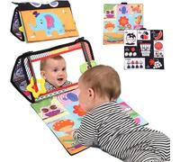 Zawaer Espejo Montessori para Bebé con Libro Sensoriales Blanco y Negro,Plegable, Interactivo, de Tela para 0-12 Meses Juegos Educativo Regalo para Recien Nacido Niños