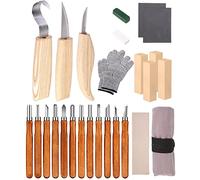 Zawaer tallar madera, 26PCS Herramientas De Talla De Madera, Kit de Herramientas para Tallar Madera, Cuchillos Para Tallar Madera Seco, gubias para madera Para Principiantes Y Profesionales Escultores