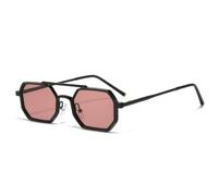 ZAWBNREOPC gafas de sol Gafas de sol estrechas con montura metálica, estilo polígono rectangular, for mujer y hombre, estilo retro, años 80 y 90, for la vuelta al cole.