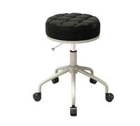 ZAWBNREOPC Taburete rodante con reposapiés Ajustable, Taburete Redondo pequeño con Ruedas, Giratorio 360, for cafetería, hogar, Oficina, Bar y Tienda(Black)