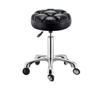 ZAWBNREOPC Taburete rodante Resistente, Taburete Giratorio de 360° con Ruedas, Altura Ajustable, for salón de Belleza y SPA(Black)