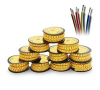 ZAWELIYO 10 Unidades de Marcas Transparentes a Prueba de Aceite de PVC para Identificación de Cables, Cable de Tubo Digital Número 0-9 Clip para Industrias de Cableado Electrónico