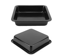 ZAWELIYO 2 Uds Forma Cuadrada Antiadherente Pastel Pizza Molde Bandeja para Hornear Utensilios de Cocina para Cocinas Caseras (Negro TG01#A)
