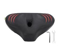 ZAWELIYO Almohadilla de Asiento de Bicicleta en Espesas de Asiento de Ciclo Ancho con Guía de Cuero y Aire Hueco de PU 3D para la Bicicleta del Ejercicio de Peloton Absorción de (Rojo Negro)