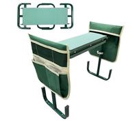 ZAWELIYO Asiento para Arrodillarse en el Jardín, Taburete Plegable para Jardín, Banco para Arrodillarse, Altura Ajustable, 10,6 Pulgadas de Ancho, Capacidad de 400 LB, 2 Bolsas de (Verde)