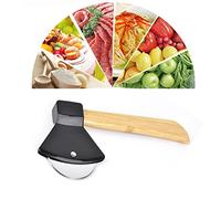 ZAWELIYO Axe Pizza Cutter 430 Acero PP de bambú para Rebanadas Perfectas Uso Doméstico, 8.3x3.9x3.1in (Negra)