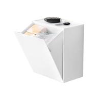 ZAWELIYO Caja de Almacenamiento Montada en la Pared, Diseño de Tapa Abatible de Gran Capacidad para Hisopo de Algodón, Pañuelos de Hilo, Organizador de Baño de Plástico de 9,4x8,0x4,9 Pulgadas