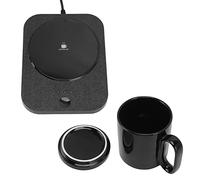 ZAWELIYO Calentador de Tazas Inteligente, Posavasos Calefactor Alimentado por USB, Control de Temperatura de 3 Engranajes con Función de Memoria para Todas Las Tazas de Fondo Plano (Negro)