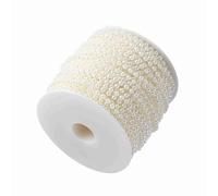 ZAWELIYO Cortina de Cuentas de Perlas Artificiales de 40 M y 4 Mm, Hilo de Cuentas de ABS para Decoraciones de Bricolaje, con Longitud Ajustable para Decoración del Hogar de Bodas (Beige)
