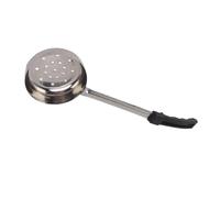 ZAWELIYO Cuchara Medidora Duradera de Acero Inoxidable para Untar Pizza para Cocinar en la Cocina, Agarre Seguro para Pizza Caliente, Cuchara de Sopa Multiusos para el Hogar, 1 Pieza (Negro 6oz