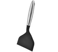ZAWELIYO Espátula de Boca Ancha de Acero Inoxidable, Antiadherente, para Tortitas, Pescado, Freír, Cocina, Silicona, Color Negro