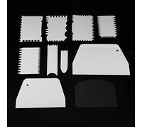 ZAWELIYO Juego de Cortadores de Raspador de Masa con Borde para Hornear de Plástico Liso para Decoración de Pasteles con Fondant Blanco 10 Piezas para Entusiastas de la Repostería