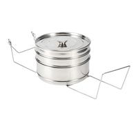 ZAWELIYO Juego de Olla de Apilable de 3 Niveles de Acero Inoxidable para Cocinar Alimentos, Accesorios de Olla a Presión para una Cocina Saludable, 18,5x7,5 Pulgadas, Plateado