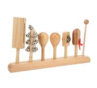 ZAWELIYO Juego de Percusión para Niños con Cascabel de Madera y Castañuelas para el Desarrollo de la Música Temprana, Kit Musical de 7 Piezas para Niños