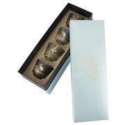 ZAWELIYO Juego de Tazas de té Horneadas en Horno de Cerámica Retro de Estilo Japonés para Degustación de té Familiar, 4 Uds. (Disfruta de las cuatro estaciones)