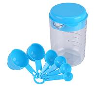 ZAWELIYO Juego de Tazas y Cucharas Medidoras de 7 Piezas, Utensilio de Cocina de Plástico para Hornear té y café, con Taza de 500 Ml 6 Cucharas de 2 de 5 Ml a 80