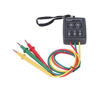 ZAWELIYO Medidor de Rotación de Fases Indicador LED Diseño sin Batería 3 Cables de Prueba Probador de Rotación de Secuencia de 3 Fases para Mantenimiento de Fábrica en el Hogar Material ABS