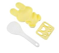ZAWELIYO Molde de Arroz para Sushi de Conejo de Dibujos Animados para Hacer Onigiri Fácil con Material PP de Calidad Alimentaria, Atrae para Comer, Rosa/amarillo, 2 Moldes (Amarillo)