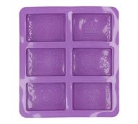 ZAWELIYO Molde de Silicona para de Pastel Originality, Adorable Molde con Patrón de 6 Rejillas para Panadería Casera, Morado (#1)