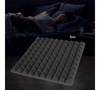 ZAWELIYO Paneles de Espuma Insonorizados en Forma de Pirámide para Estudios y Cines en Casa, 6 Piezas de Baldosas de Absorción Acústica para Reducción de Ruido, 50 * 50 * 5 Cm, Amarillo/Rojo/Negro