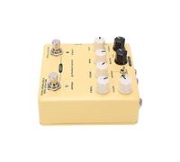ZAWELIYO Pedal Analógico con Efecto de Preamplificador Acústico, Ecualizador de 3 Bandas y Función de Bucle para Guitarristas, Metal Amarillo